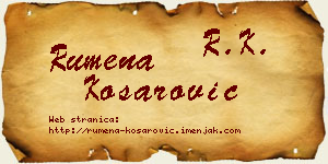 Rumena Košarović vizit kartica